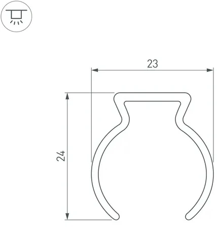 Профиль WPH-FLEX-D22-360deg-1000 (Arlight, Пластик) 053423