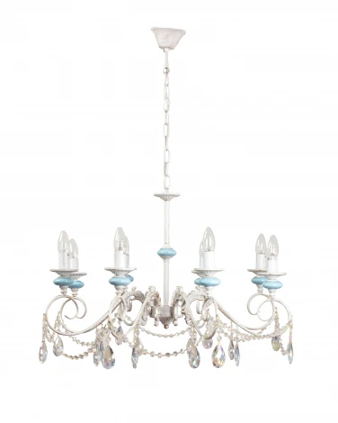 Подвесная люстра Abrasax L.8303-8CREAM/G (220V, на цепи, свеча)