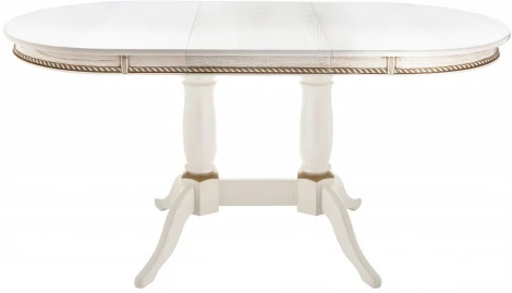 Стол деревянный Woodville Кантри 120 молочный / золотая патина арт.615194