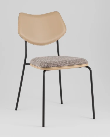 Стул обеденный Casey серо-коричневый с бежевой экокожей Stool Group арт.УТ000039573