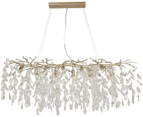 Подвесной светильник Favourite Brillo 3056-10P (220V, хрусталь, на тросе, лепестки, листья, ветки)