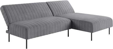 Baccara диван-кровать с шезлонгом, без подлокотников, бархат 03 Top Concept арт.22292