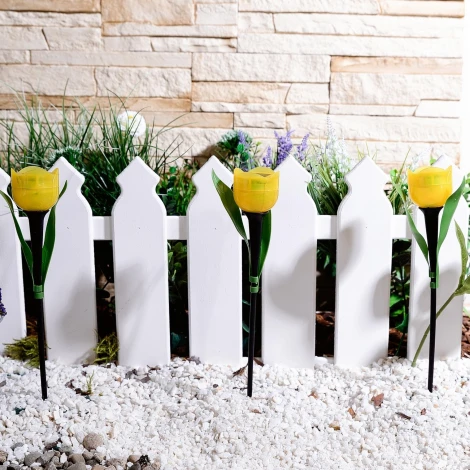 Грунтовый светильник на солнечной батарее Uniel USL-C-452/PT305 YELLOW TULIP (LED, цветы)
