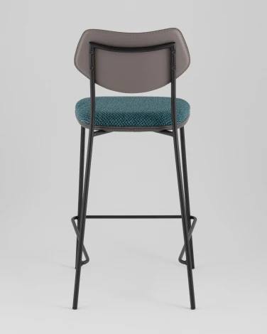Стул полубарный Casey темно-бирюзовый с серой экокожей Stool Group арт.УТ000039578