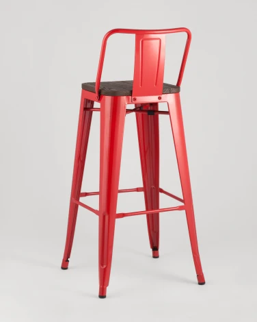 Стул барный Stool Group TOLIX WOOD со спинкой красный глянцевый УТ000001197
