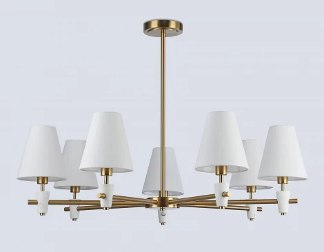 Потолочная люстра на штанге с абажурами и мрамором Ambrella Ceramo Classic LH75045