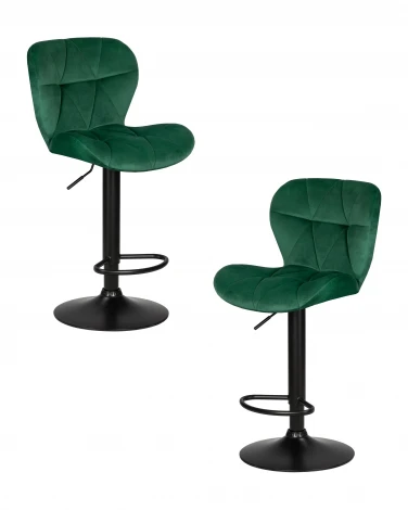 Набор 2 шт стул барный DOBRIN BARNY BLACK (зеленый велюр (MJ9-88))