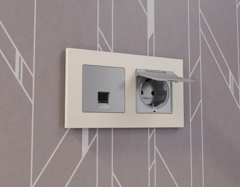 Рамка Ambrella Volt ALFA Qubi (Бежевый матовый) 2-ая AF250332