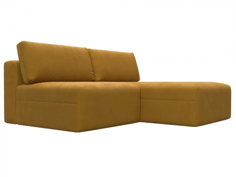 Диван угловой модульный Лига-060 НПБ угол универсальный (ЛДСП,Брус,Фанера/Пластик/Велюр/Желтый) Лига Диванов 129507