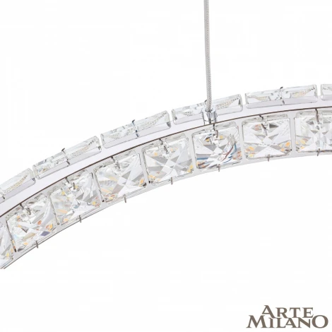 Подвесной светильник Arte Milano Venezia 311311/D600 NI (регулировка яркости, LED, 220V, хрусталь, пульт управления, на тросе, кольцо)