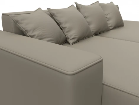 Диван угловой Лига-065 угол левый (ДСП/Пластик/Экокожа/Бежевый) Лига Диванов 129802L