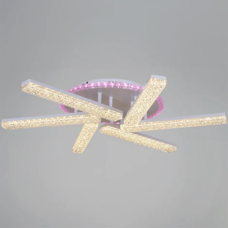 Потолочная люстра светодиодная на штанге с пультом с регулировкой цветовой температуры, яркости и ночным режимом Reluce 54430-0.3-06C WH