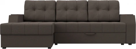 Диван угловой Эмир БС левый угол (Коричневый/Рогожка) Лига Диванов арт.123010L