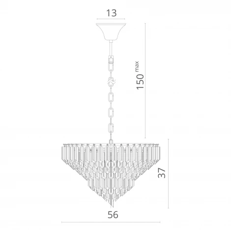 Подвесная люстра каскадная Arte Lamp Frizzante 1683/01 LM-7 (220V, на цепи)