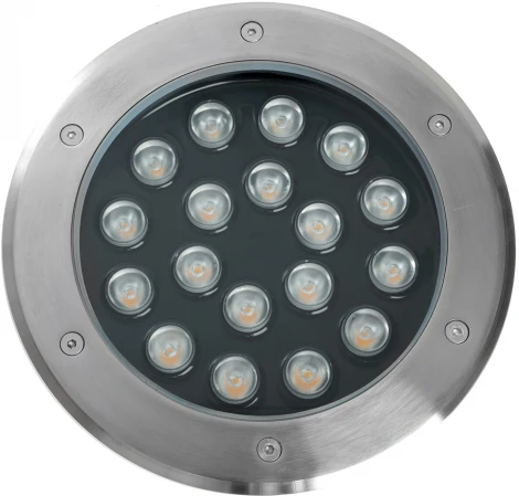 Встиваемый светодиодный свтельник (грунтовый) Feron SP2804 48348 20W, AC12V, низковольтный, 3000K, металлик, IP67 (круглые)