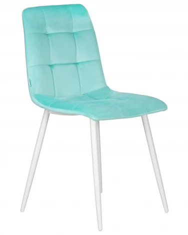 Стул обеденный DOBRIN CHILLY (Мятный Holland 50, основание белое) 005 CHILLY, цвет сиденья Мятный основания белый