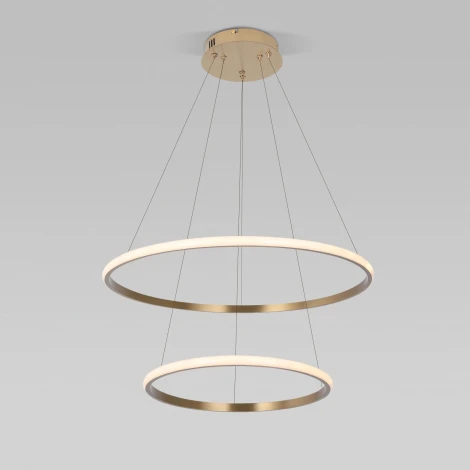 Подвесной светильник ярусный Eurosvet Collars 90264/2 латунь (регулировка яркости, LED, 220V, пульт управления, на тросе)