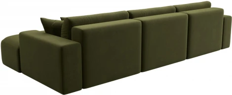 Диван угловой Лига-036 НПБ Классик Лонг правый угол (Зеленый/Микровельвет) Лига Диванов арт.121385