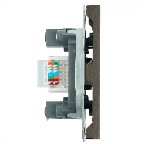 Розетка Ethernet RJ-45 (антрацит, soft touch) Stekker Эмили 49925