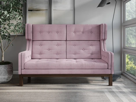 Диван Arsko Айверс Хай Орех шенилл розовый