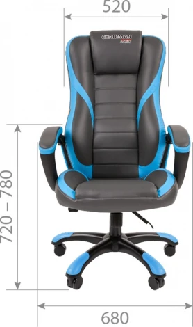 Игровые кресла CHAIRMAN GAME 22 (Пластик,Экокожа/Черный,Голубой)