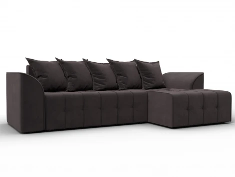 Диван угловой Лига-113 угол правый (ДСП,Велюр/Коричневый) Лига Диванов 136725