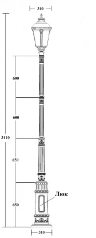 Наземный фонарь Oasis Light MUNICH 2М 79760M/E7 Gb (220V, фонарь, IP44)