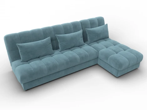 Диван угловой Лига-116 НПБ угол правый (ДСП,ЛДСП,Велюр/Бирюзовый) Лига Диванов 136952