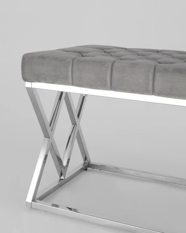Банкетка Stool Group ИНСИГНИЯ велюр серый сталь серебро УТ000001876
