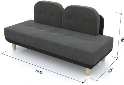 Диван Arsko Торли серый велюр