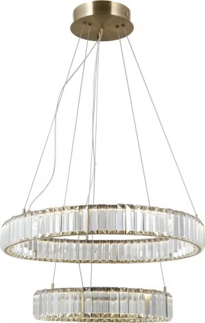Подвесная люстра хрустальная светодиодная с пультом Moderli Asti V10732-PL (220V, на тросе, кольцо)