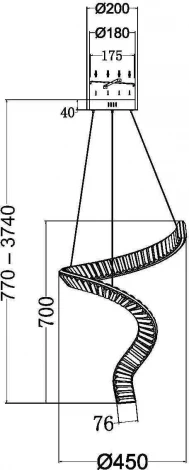 Подвесной светильник в виде спирали Maytoni Krone P097PL-L48BS3K (LED, 220V, на проводе, спираль)