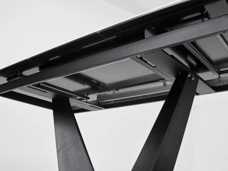 Обеденный стол M-City ACUTO2 170 MATTE STATUARIO Белый мрамор матовый, керамика/ черный каркас
