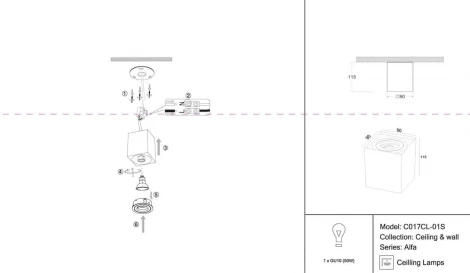 Накладной точечный светильник Maytoni Alfa C017CL-01S (220V)