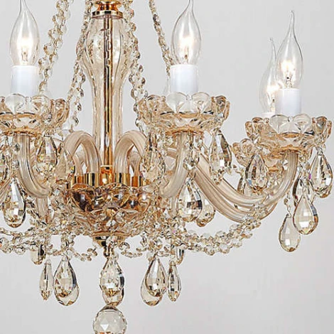 Подвесная люстра Favourite Brendy 1738-8P (220V, хрусталь, подвески, на цепи, подсвечник, свеча)