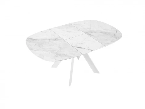 Стол DikLine BK100 Керамика Белый мрамор/подстолье белое/опоры белые 00-00072820