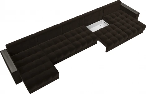 Диван П-образный с декором Лига-049 НПБ Мегалонг Лига Диванов (Велюр) арт.128527