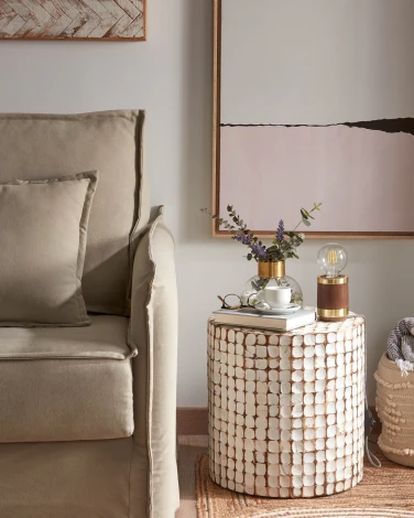 Журнальный стол La Forma (ex Julia Grup) Necoco (Белый/ Манго,Дерево)