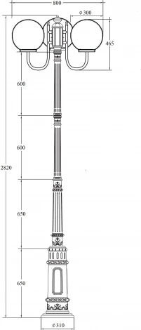 Наземный фонарь IP44 Oasis Light GLOBO L 88210LB/10/E7 Bl в форме шара (220V, фонарь, шар)