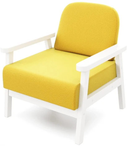 Кресло Arsko Флори белая эмаль велюр желтый