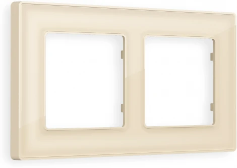 Рамка Ambrella Volt ALFA Arctic (Бежевый Стекло органическое) 2-ая AF580302