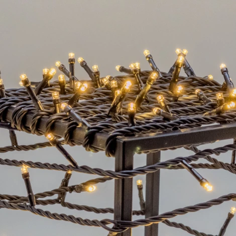 Гирлянда Нить 10м тепло-белая 220В, 100 LED, провод черный ПВХ, IP54 Laitcom PST100-11-2WW