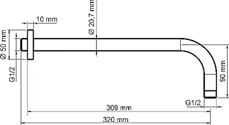 Кронштейн для верхнего душа Wasserkraft Isar A114