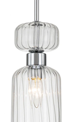 Подвесной светильник Escada Gloss 1141/1S Chrome/Clear 1x60Вт E14, металл/стекло, хром/прозрачный (220V, на проводе)