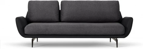 Диван Ispani трехместный ОГОГО (арт.786853), (Ткань,Экокожа/Черный,Серый)