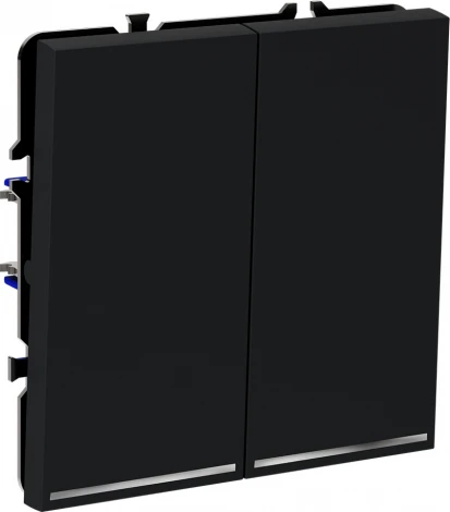 Выключатель двухклавишный с подсветкой (графит) Voltum S70 VLS020207