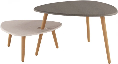 Стол журнальный Калифорния Стилгрей серый лен/бежевый лен от фабрики Калифорния