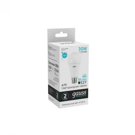 Лампочка светодиодная E27 30 Вт 2360 lm 4100K нейтральное белое свечение Gauss Elementary 73229