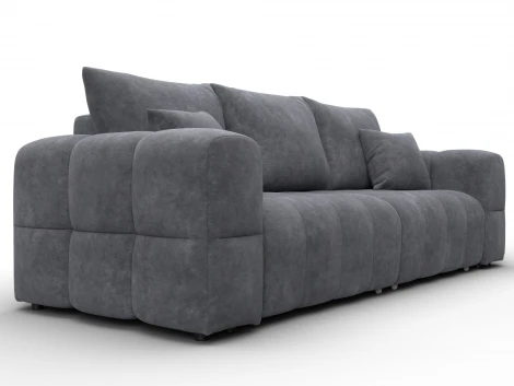 Диван прямой Лига-110 НПБ (ДВП,ДСП,ЛДСП,Брус,Фанера,Велюр/Темно-серый) Лига Диванов 136505