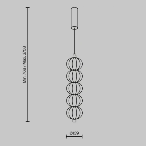 Подвесной светильник Maytoni Golden Cage MOD216PL-L10G3K (LED, 220V, на проводе, шарики)